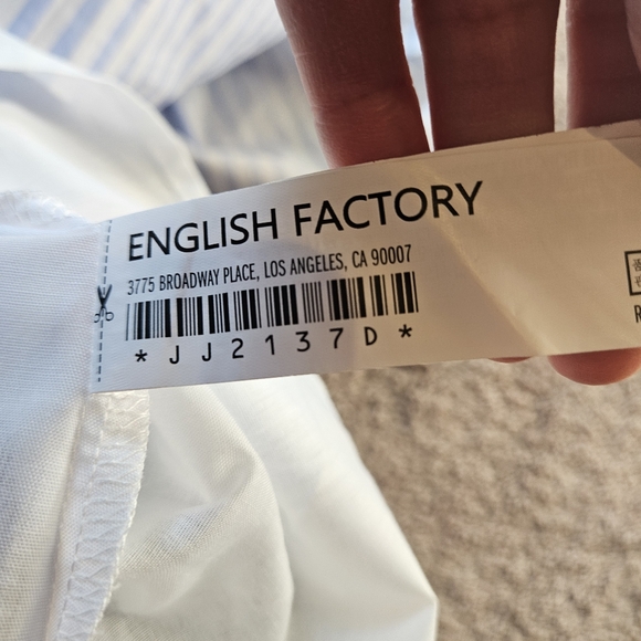 English Factory Gingham Tiered Midi Dress Womens S Blue white Cottagecore HN657D - Picture 7 of 7